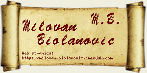 Milovan Biolanović vizit kartica